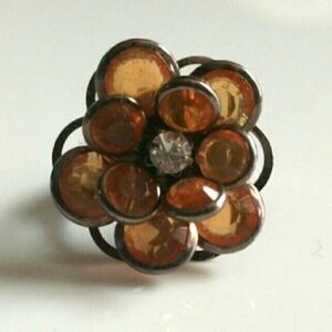 Flower Ring, Orange Jewel Flower Ring (adjustable)‎